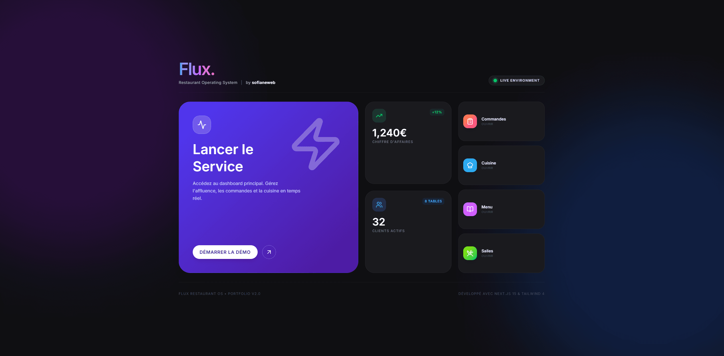 FLUX RESTAURANT OS | Gestion Intelligente & Design